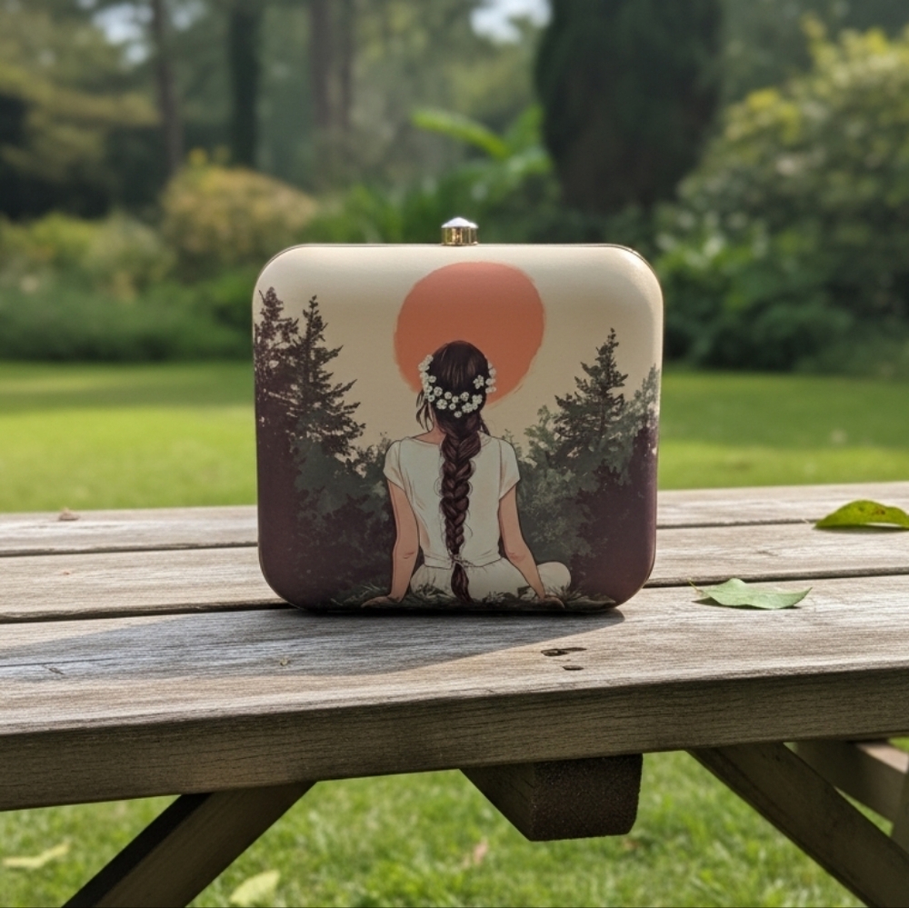 Handcrafted Clutch “Sunroot Silence” by INDIAURA - Picture 3 of 6